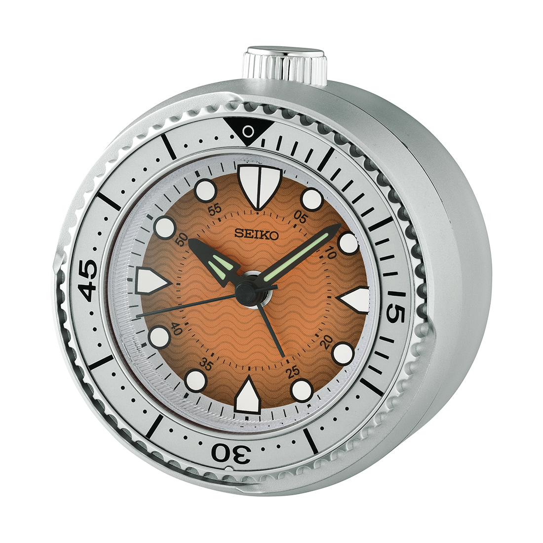 Seiko Sports Orange Diver-Inspired Alarm Clock