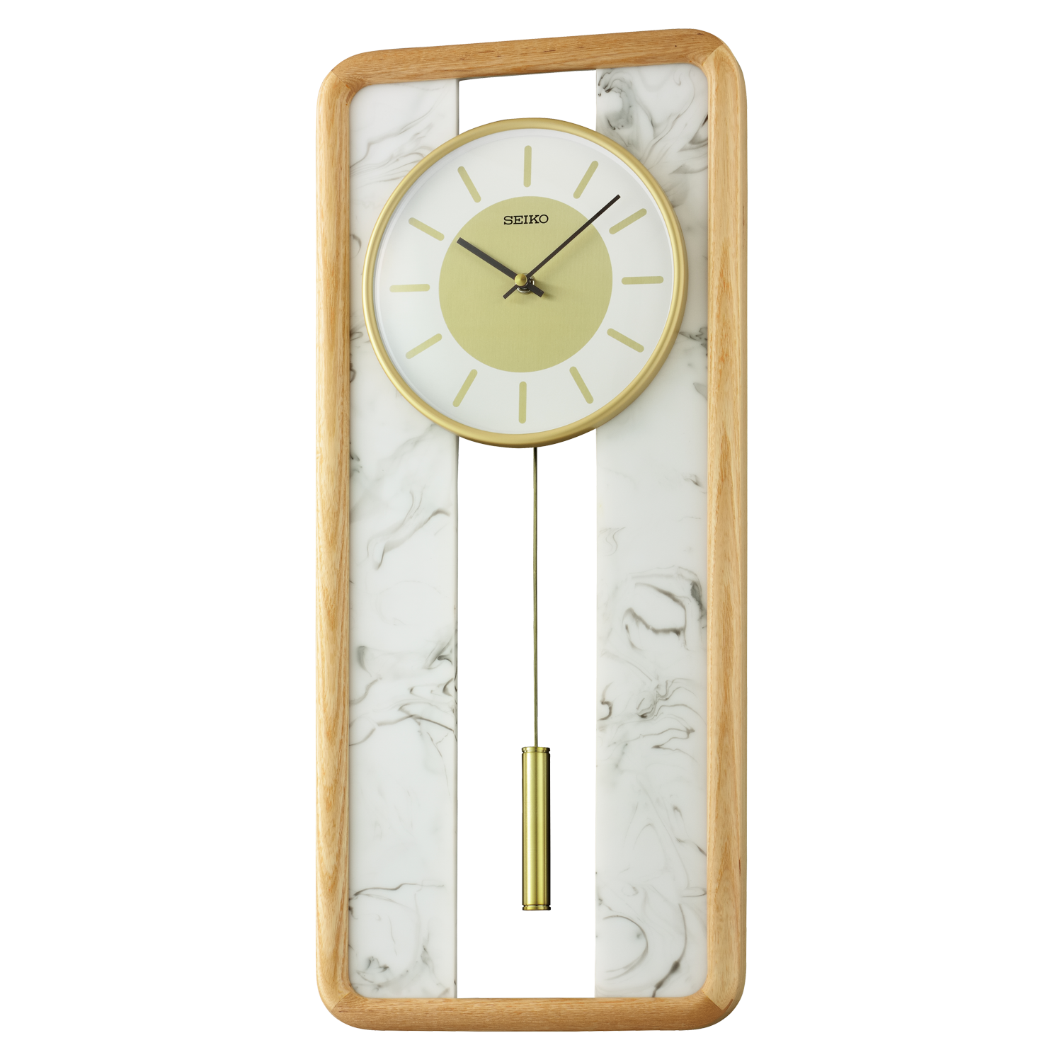 Seiko Marble Patterned Pendulum Wall Clock