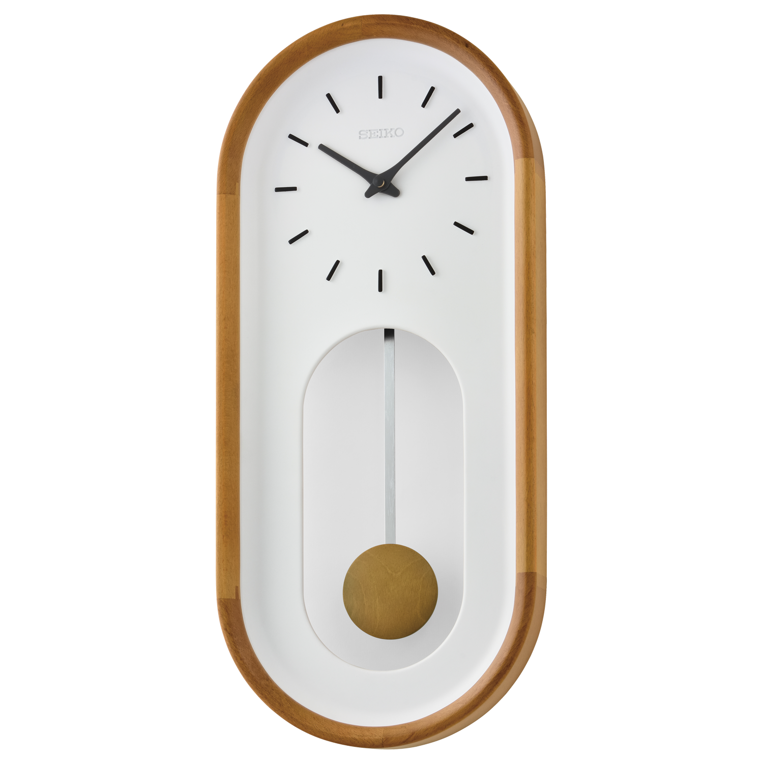 Seiko Light Brown Wooden Pendulum with 3D Indices