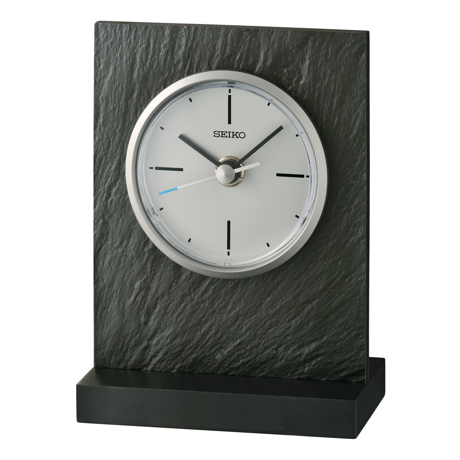 Seiko Timeless Black Mantel Clock with Engravable Plate