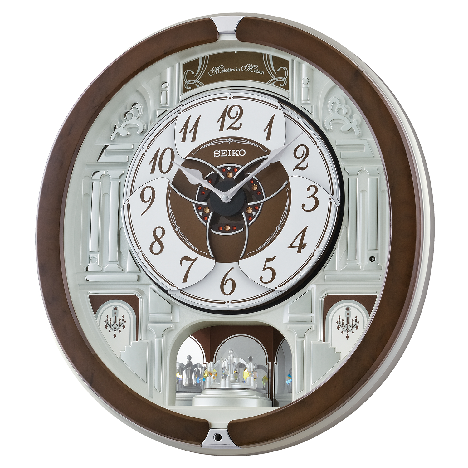 Seiko Melodies in Motion Brown Marble Wall Clock