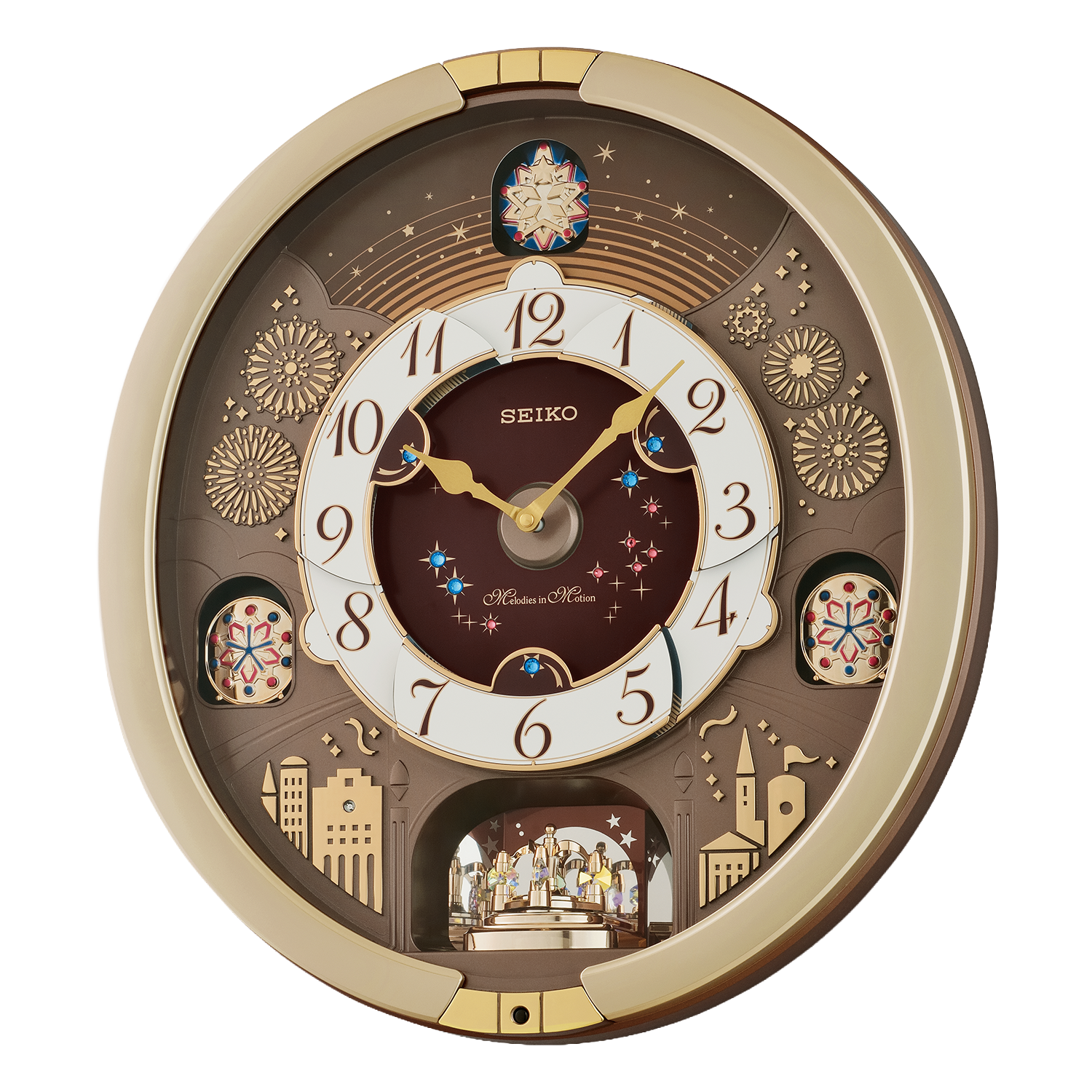 Seiko Melodies in Motion Metallic Gold-tone “30 Melodies” Wall Clock