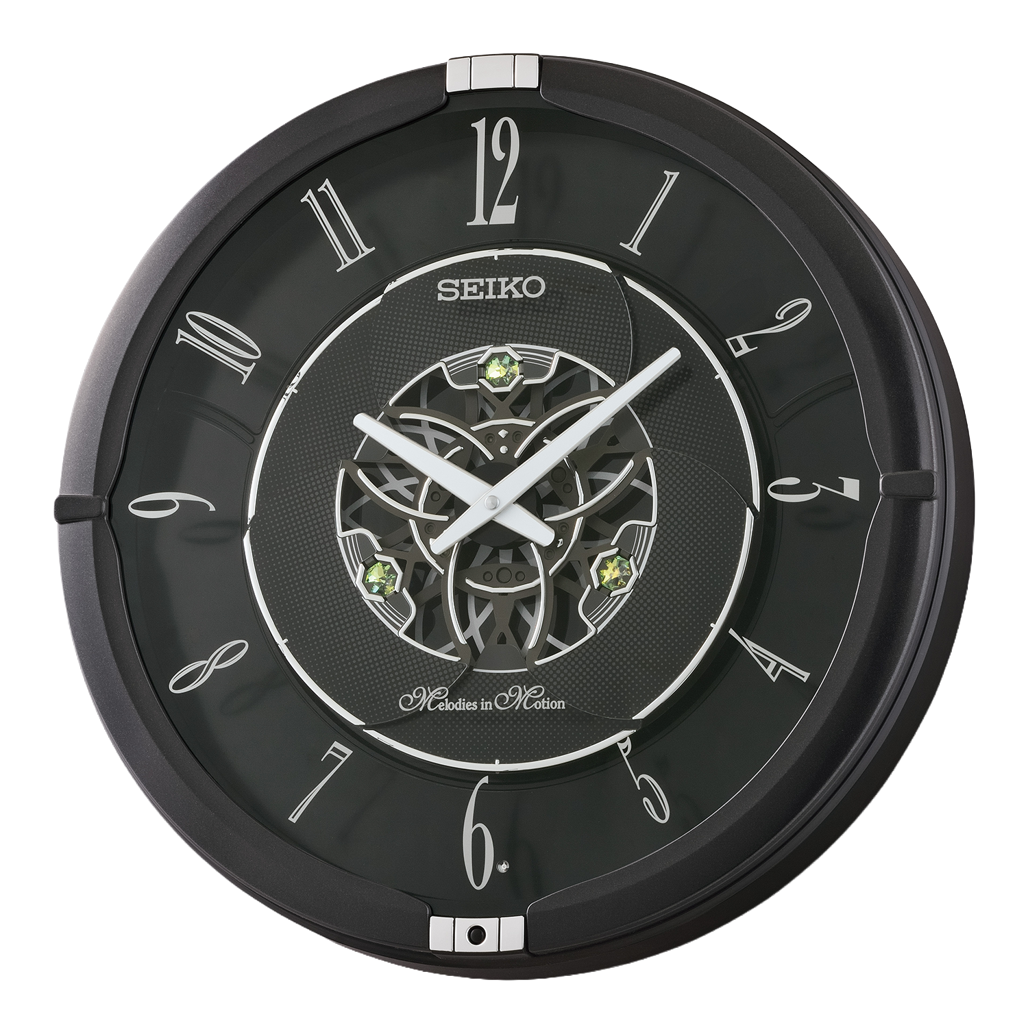 Seiko Melodies in Motion Metallic Black “40 Melodies” Wall Clock